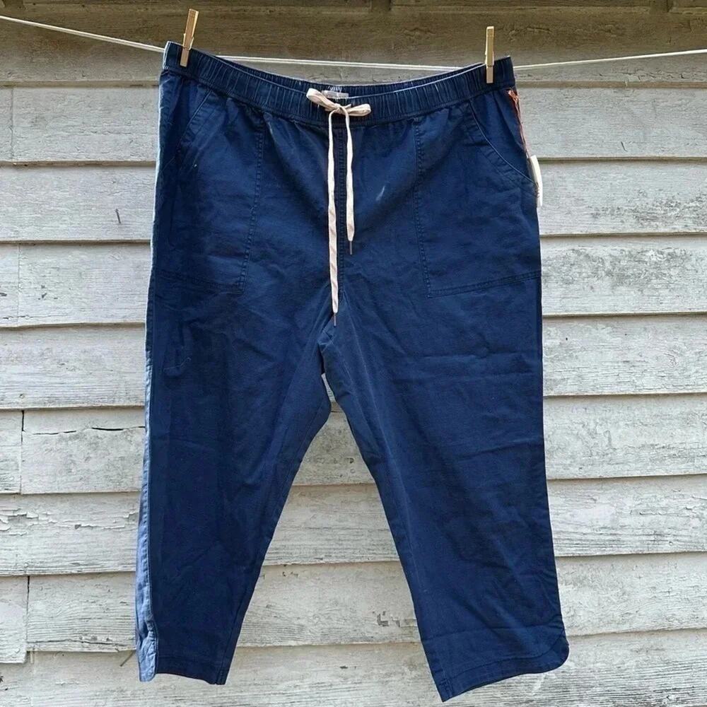 Knox Rose Womens blue drawstring Pants Plus Size2X